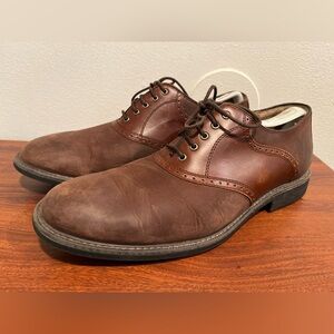 Johnston and Murphy superior fit size 11 Derby Men's Brown Leather Dress Shoes